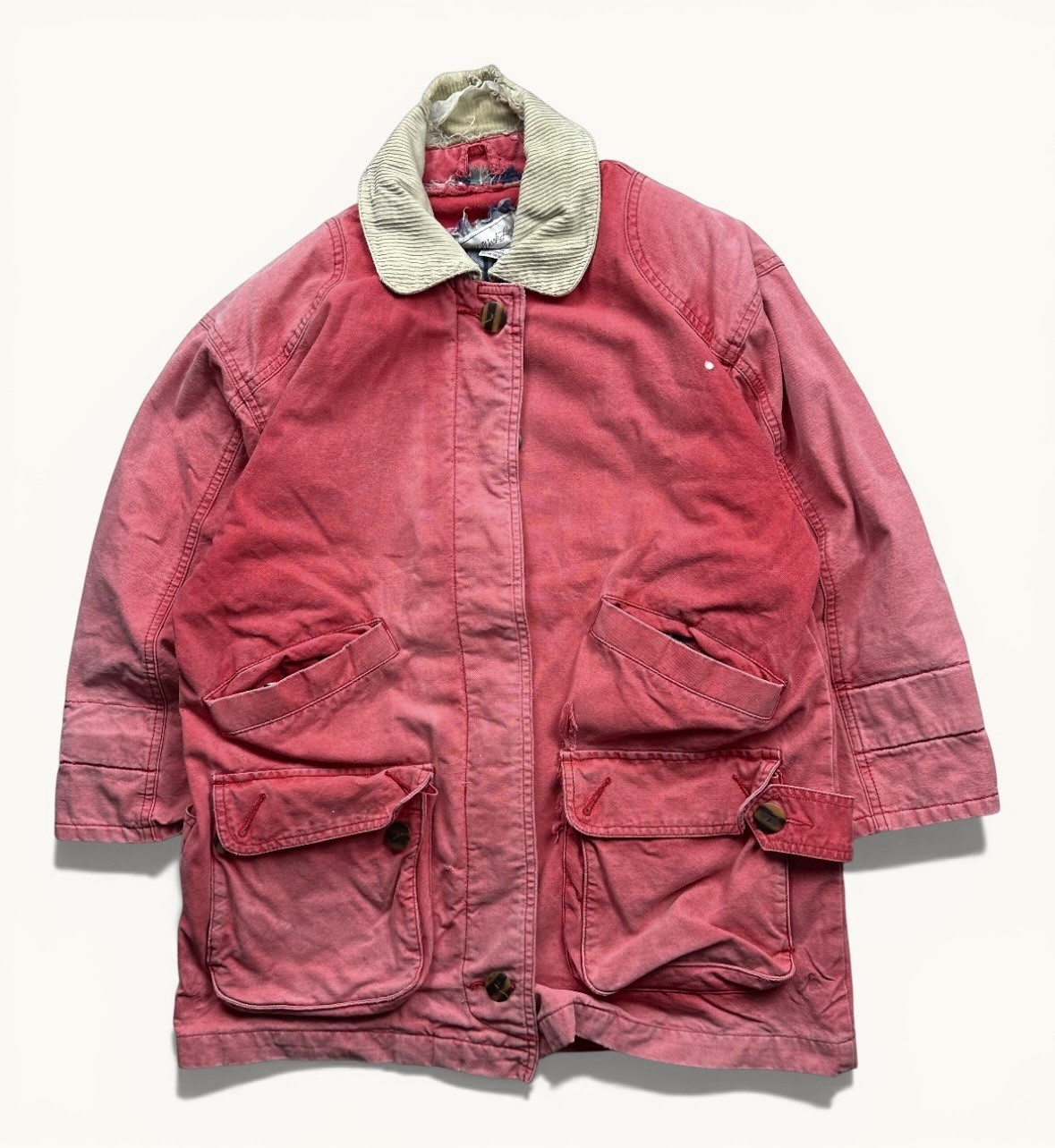 Vintage Women’s Distressed Faded Chore Barn Jacket 90s Red Sz Sm Petite Canvas