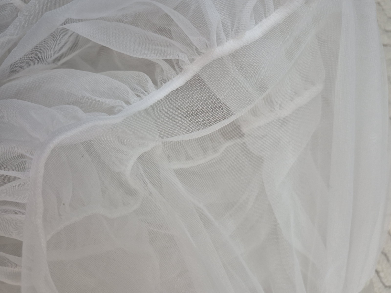 Vintage Authentic Q&rsquo;ute American-Made Petticoat Slip – Tiered Tulle & Lace( S)