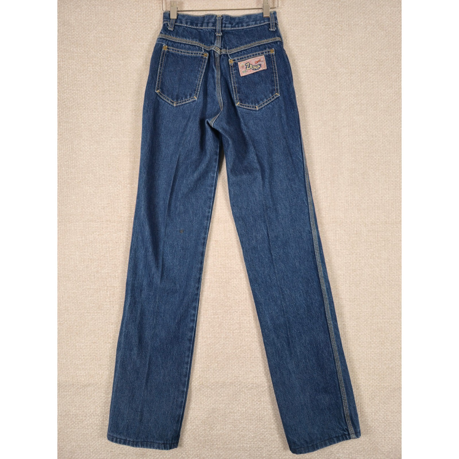Vintage Zena High Waisted Mom Straight Leg Jeans Dark Wash Blue Size 7 24×33