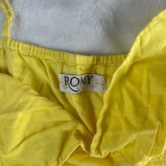 Romy yellow babydoll cami tank top with zipper side y2k vintage grunge