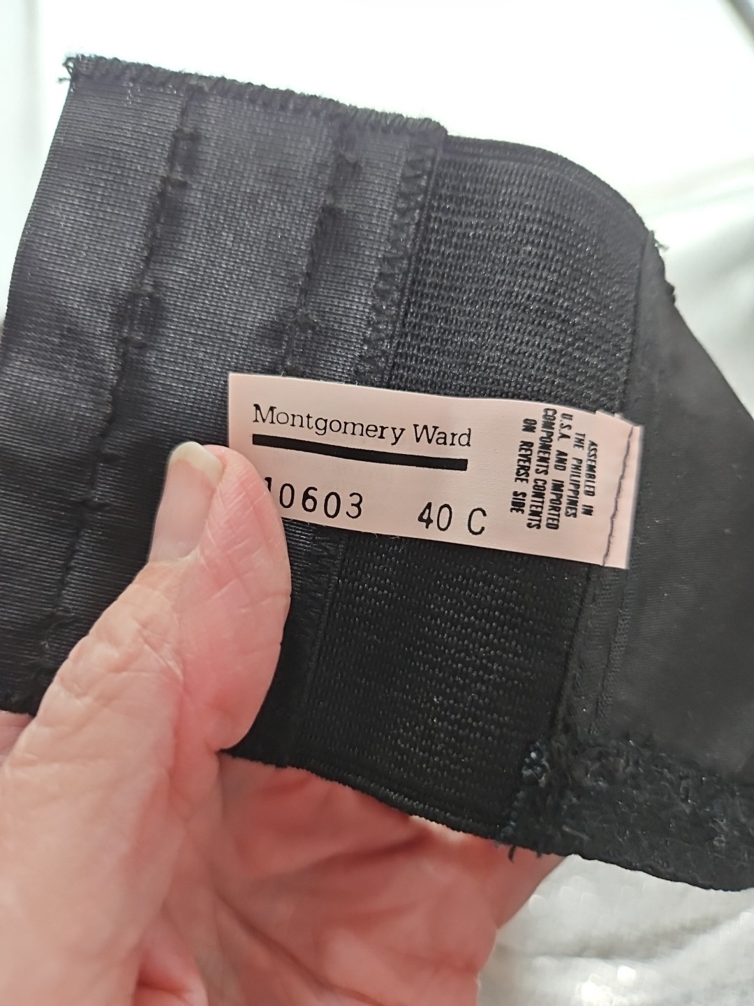 Montgomery Ward Full Figure Bra 40C Soft Shoulders Adjustable Cushioned Black