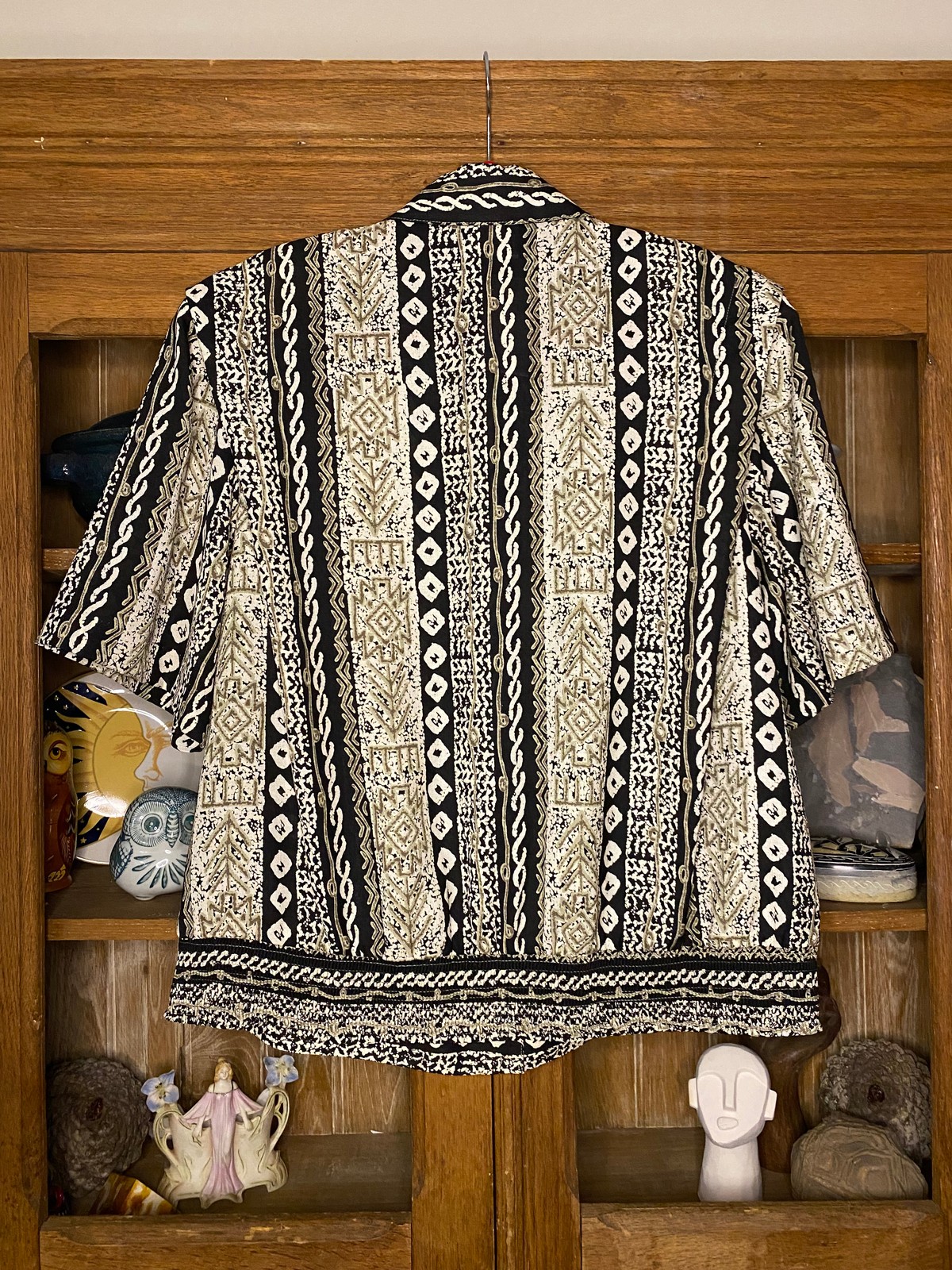 Black and Green Patterned Shirt Size 16
