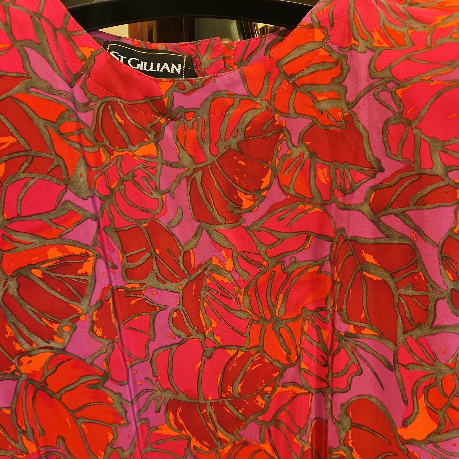 Silks by St. Gillian blouse/ jacket 100% Silk Size 14 VTG 80s Pads A5