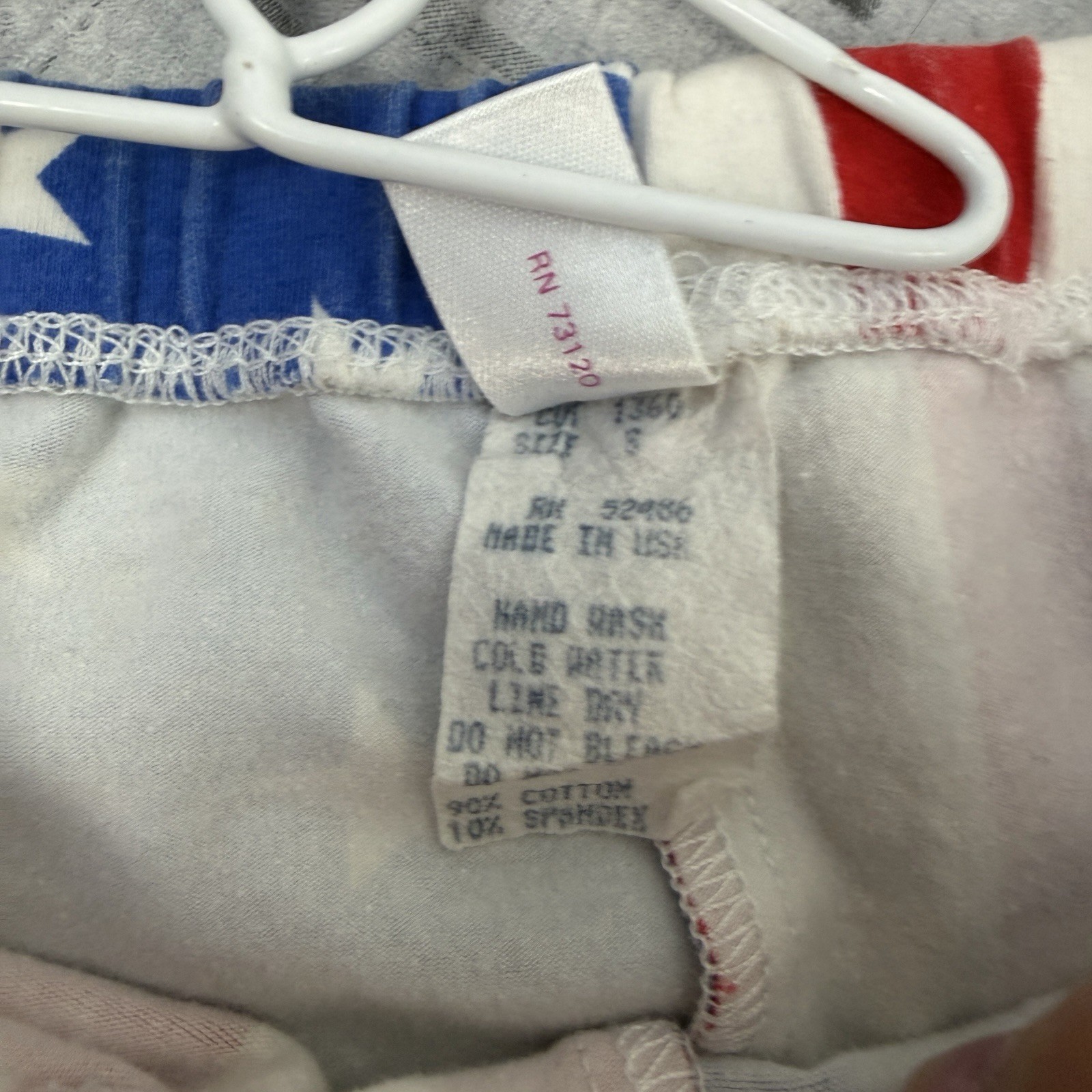Vintage 90s Fredrick&rsquo;s Of Hollywood USA Flag hot pants booty shorts sz S Stretch
