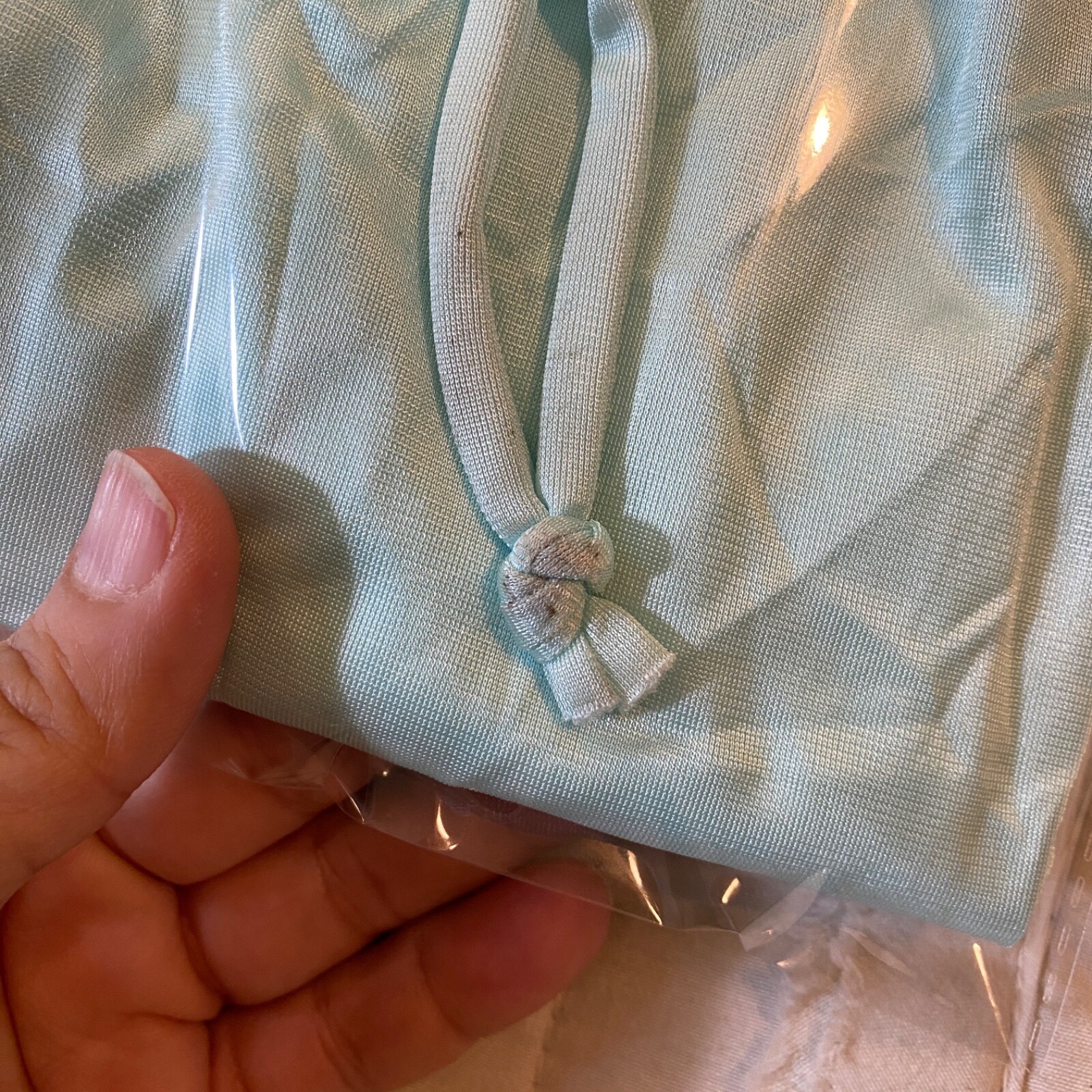 Vtg Pinehurst Lingerie Womens Small Ice Blue Satin Lace Trimmed Peignoi Robe 80s