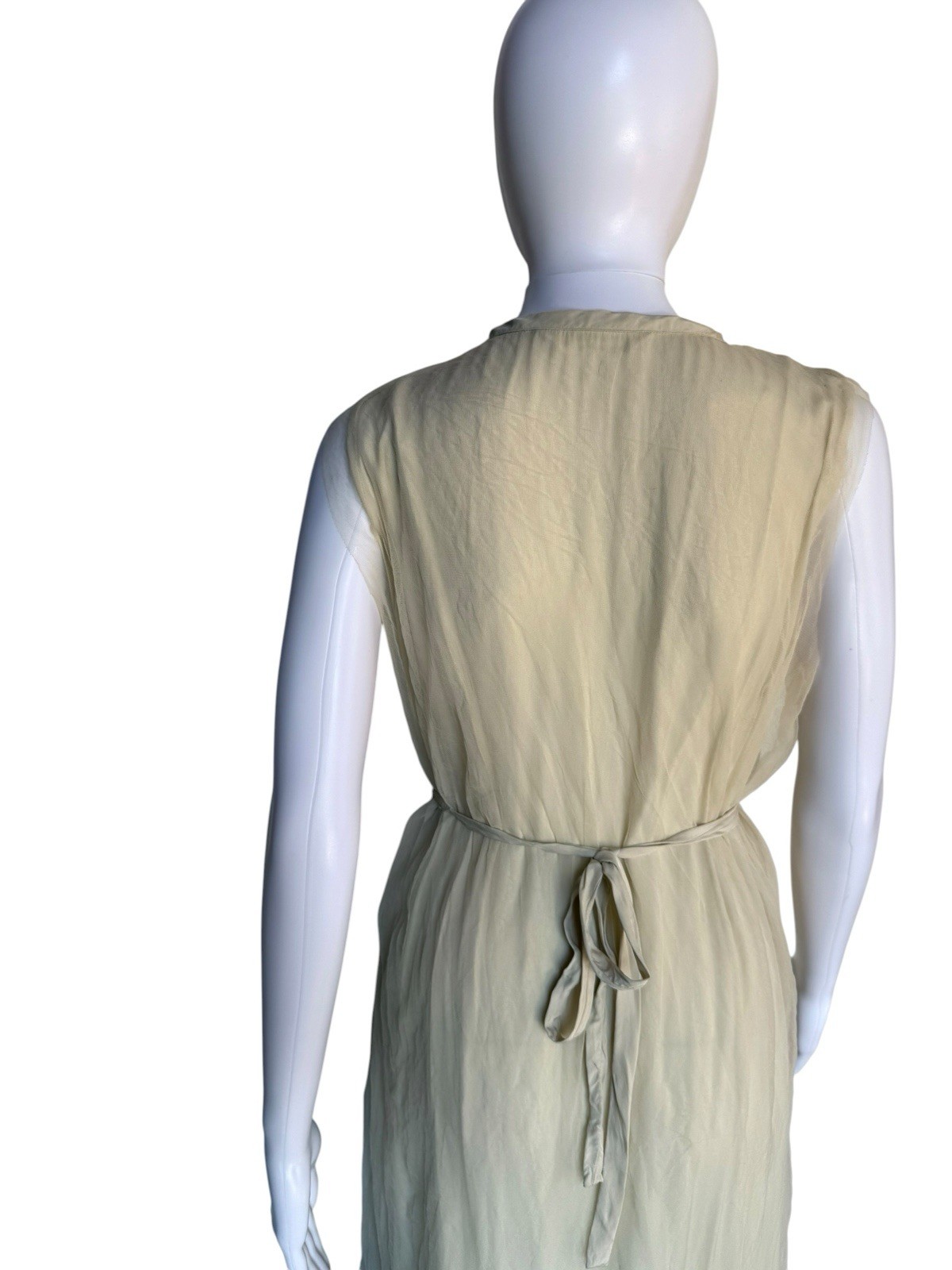 COMME des GARÇONS Ecru Tulle Layered Sleeveless Dress Long Maxi Made in Japan