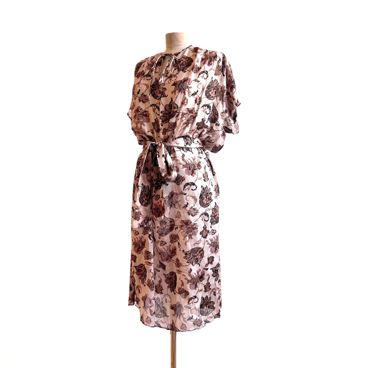 Vintage Judith Ann for Heiser-Egan Vintage Sheer India Silk Dress sz S M 1970s