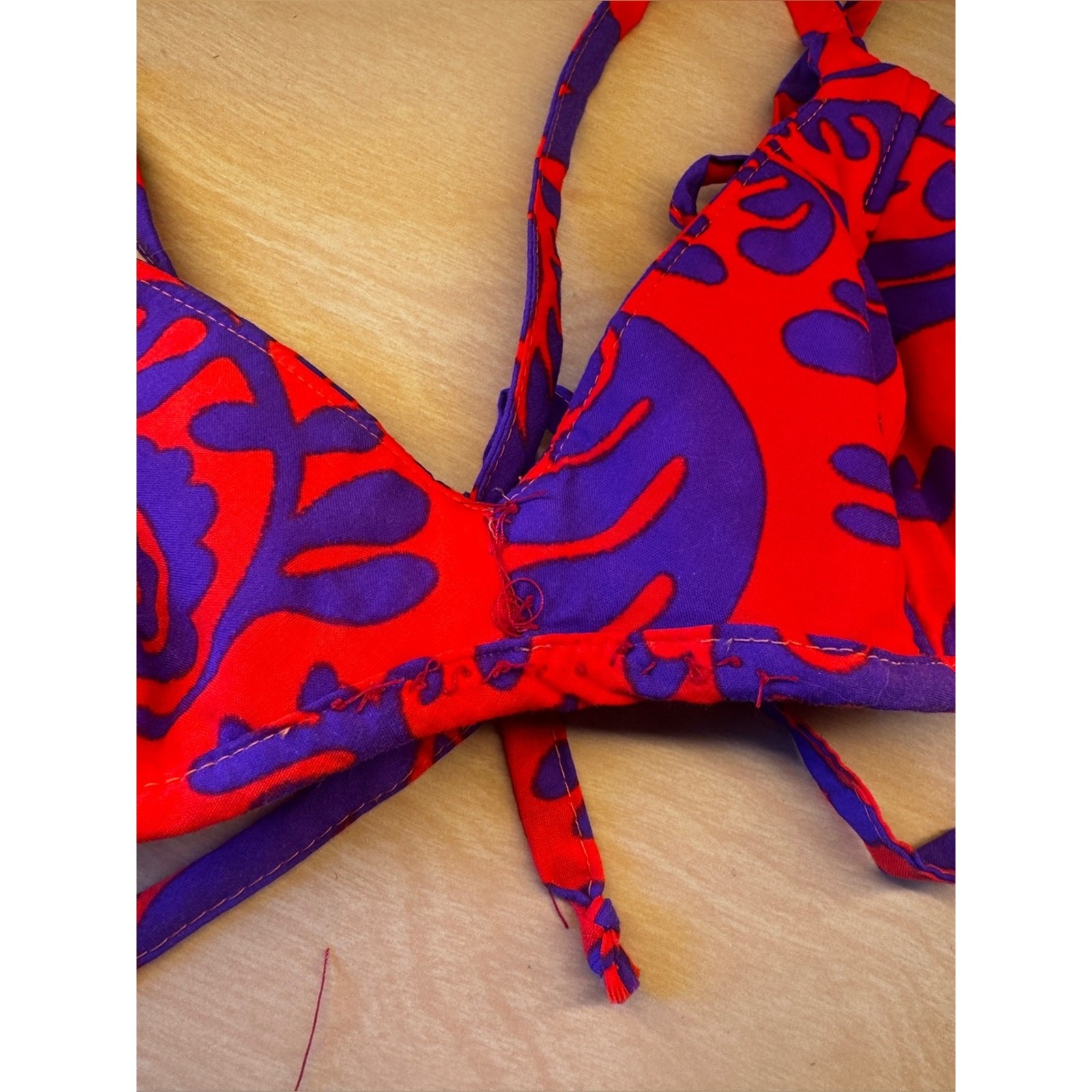60s Vintage Bright Psychedelic Print Bikini Set Sz SM