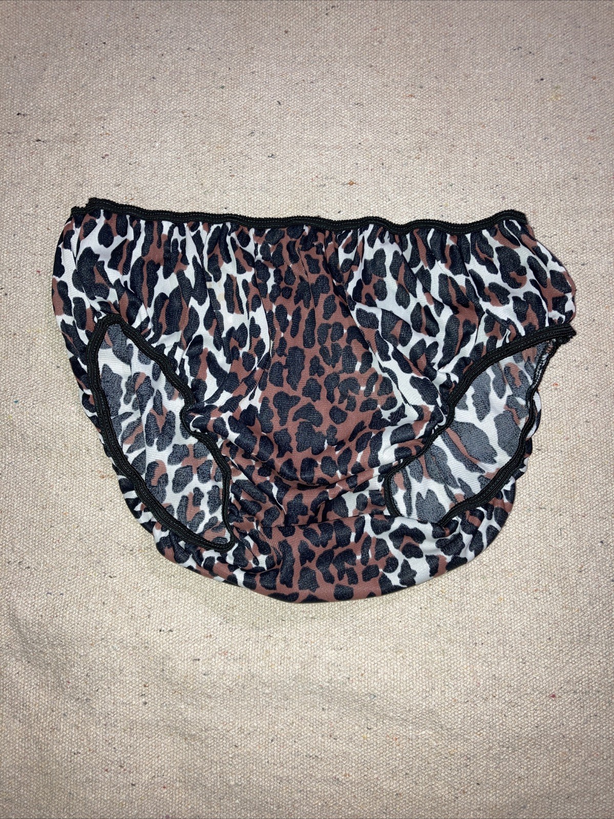 Vintage 60s Antron 111 Nylon Leopard Print Bikini Sheer Silky Panties Sissy M