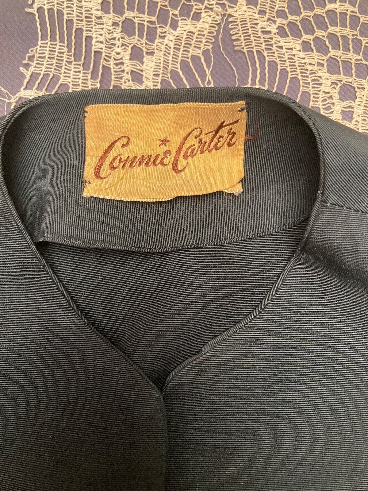 Vintage 40s Black Cropped Jacket Size XS 1940s Bolero Art Deco Old Hollywood