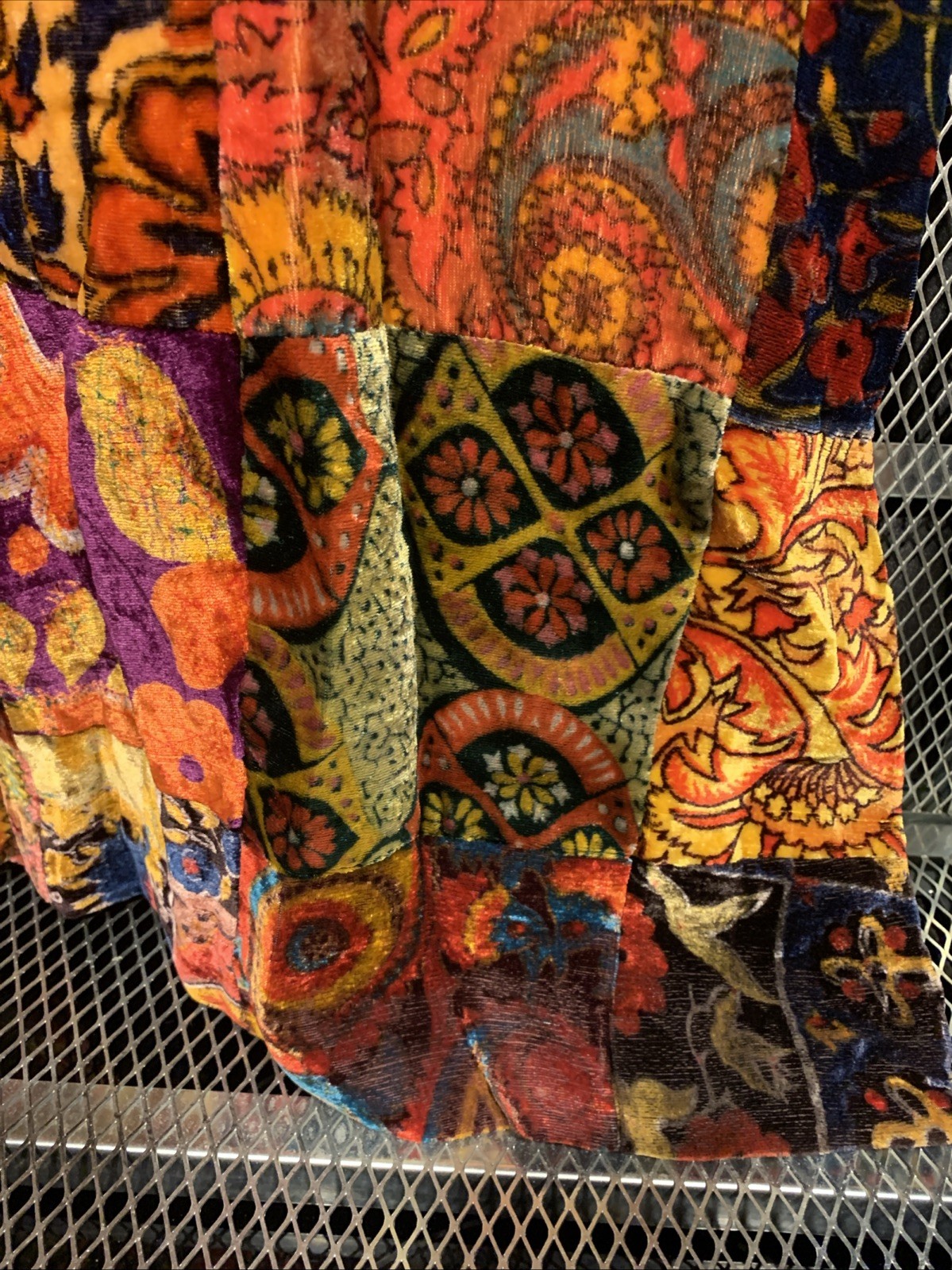 VINTAGE Vicky Vaughn Velvet Patchwork Long Skirt Gypsie Boho Hippy 70s 24&Prime; Waist