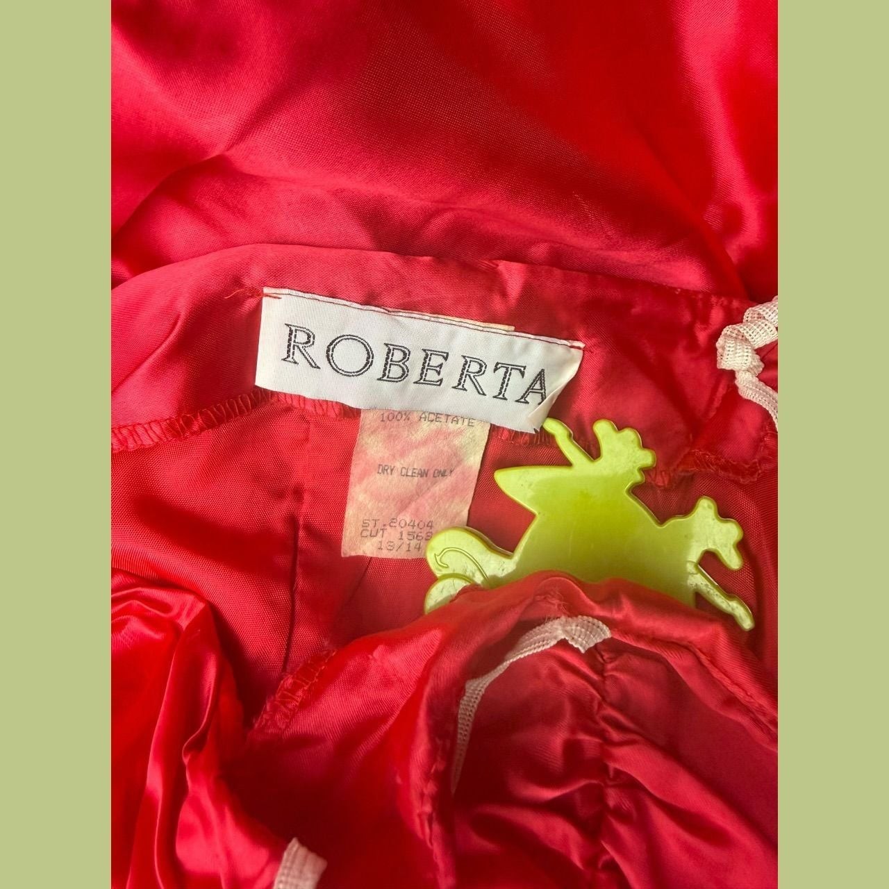 Vintage 1980s Roberta Red Satin Strapless Ruffled Party Dress