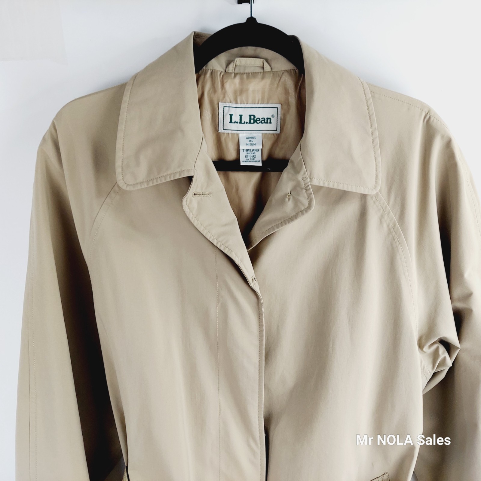 LL Bean Women&rsquo;s Medium Regular Gortex Beige Trench Coat Duster Hidden Buttons