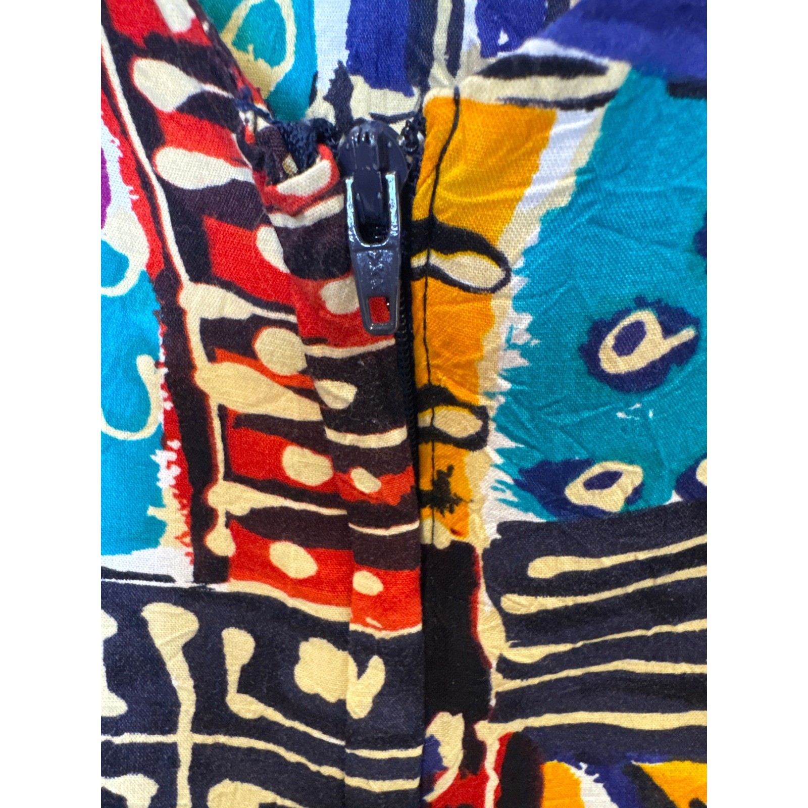 Jams World Vintage 90s Abstract Floral Patchwork Rayon Shift Mini Dress Size 11