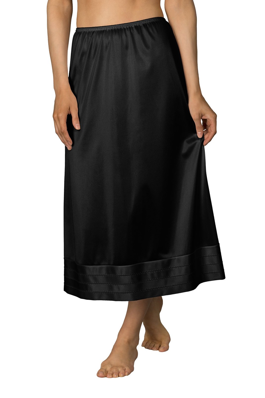Plus Size Snip-It Crochet Edge Half Slip 6419 Black 1X