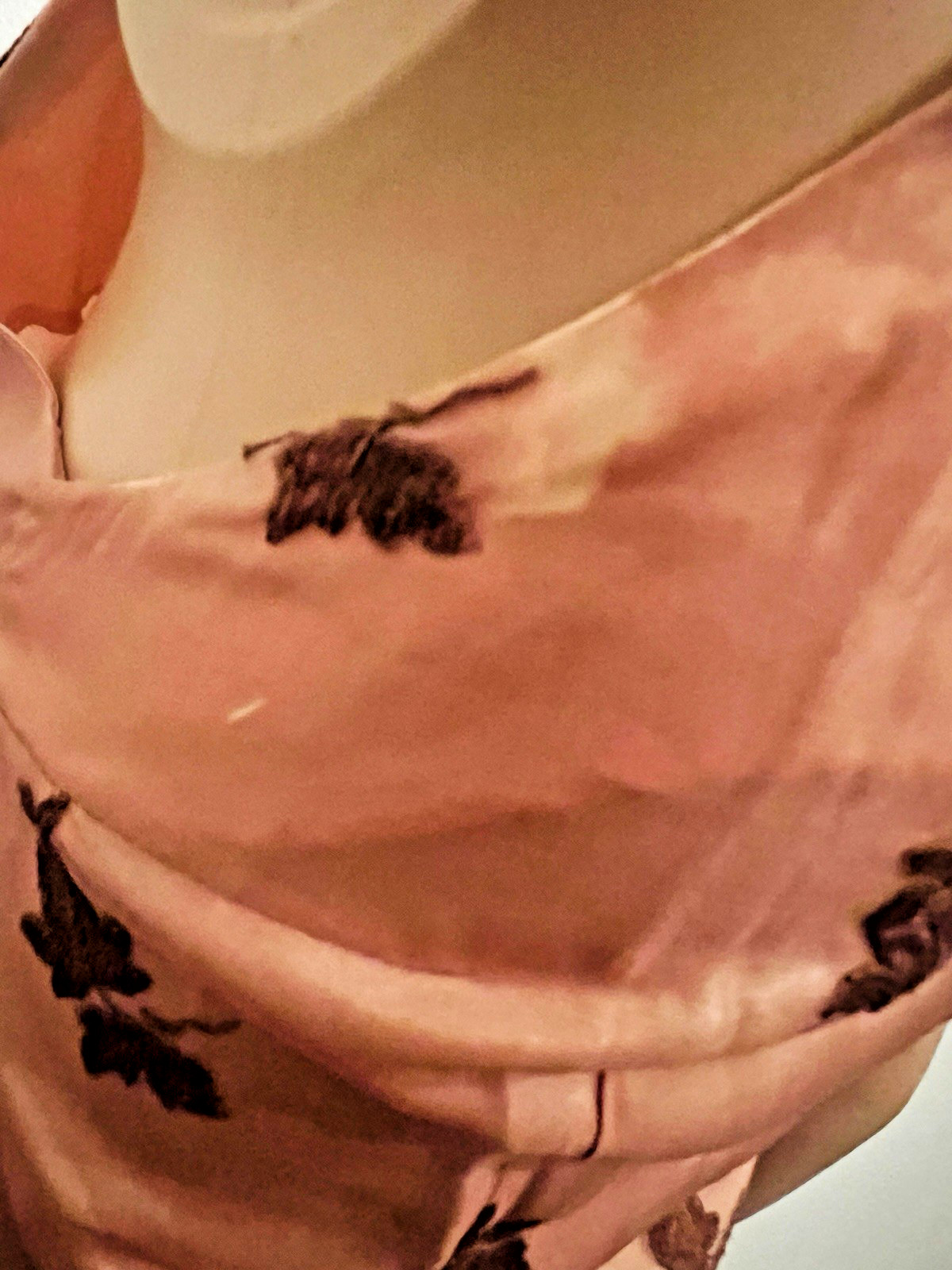 VTG 50s Nina 2pc Copper/Brown Cocktail Dress & Jacket Embroidered Floral Lace M*