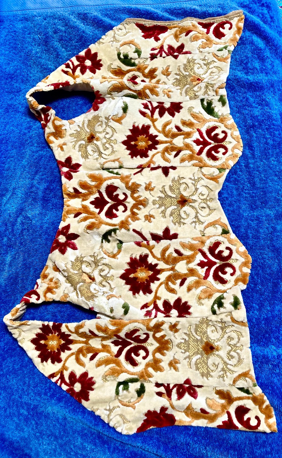 Vintage Handmade Bodice Medium Renaissance Sleeveless Shirt Flocked Upholstery
