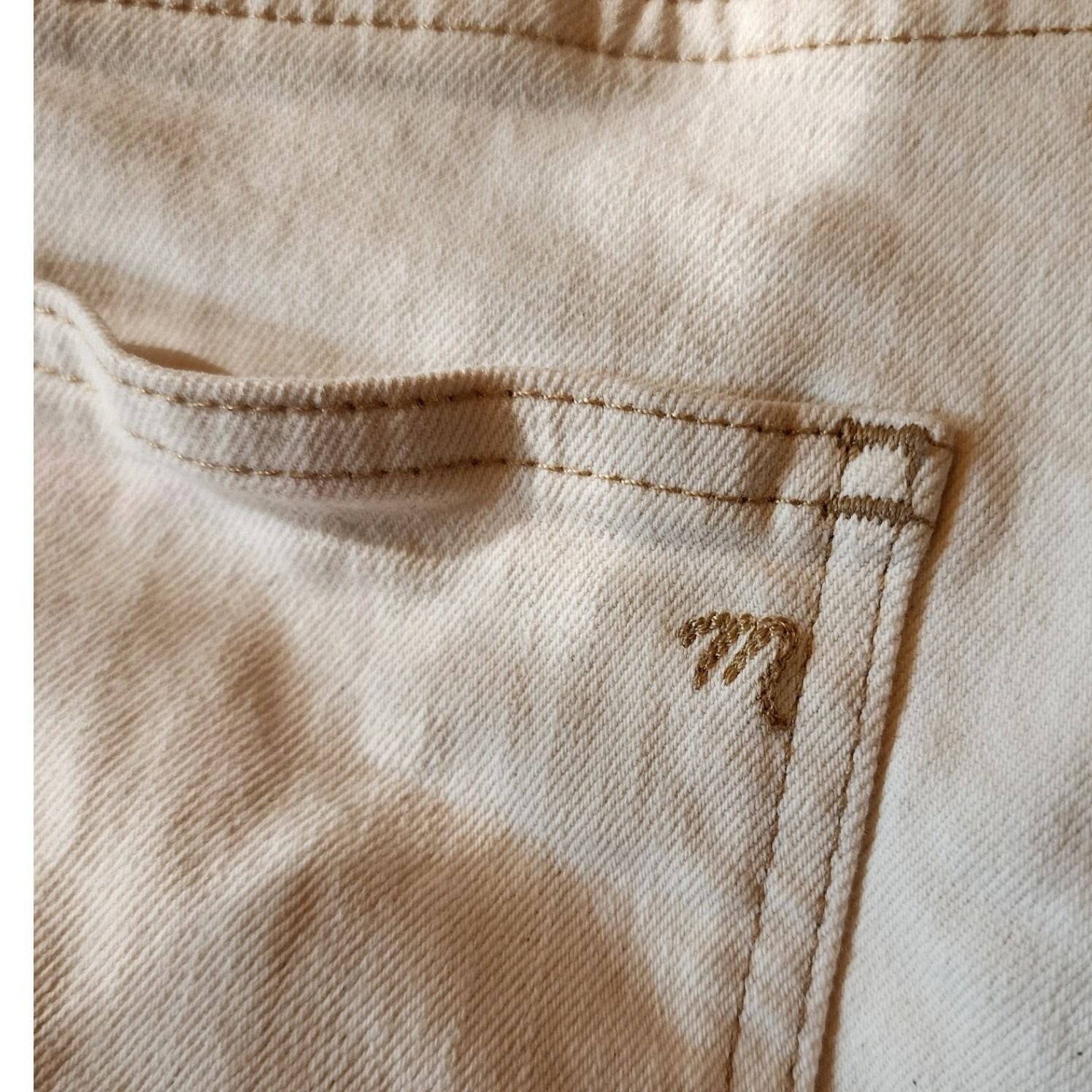 Madewell The Perfect Vintage Mid Length Denim Shorts Ecru Cream High Rise 32