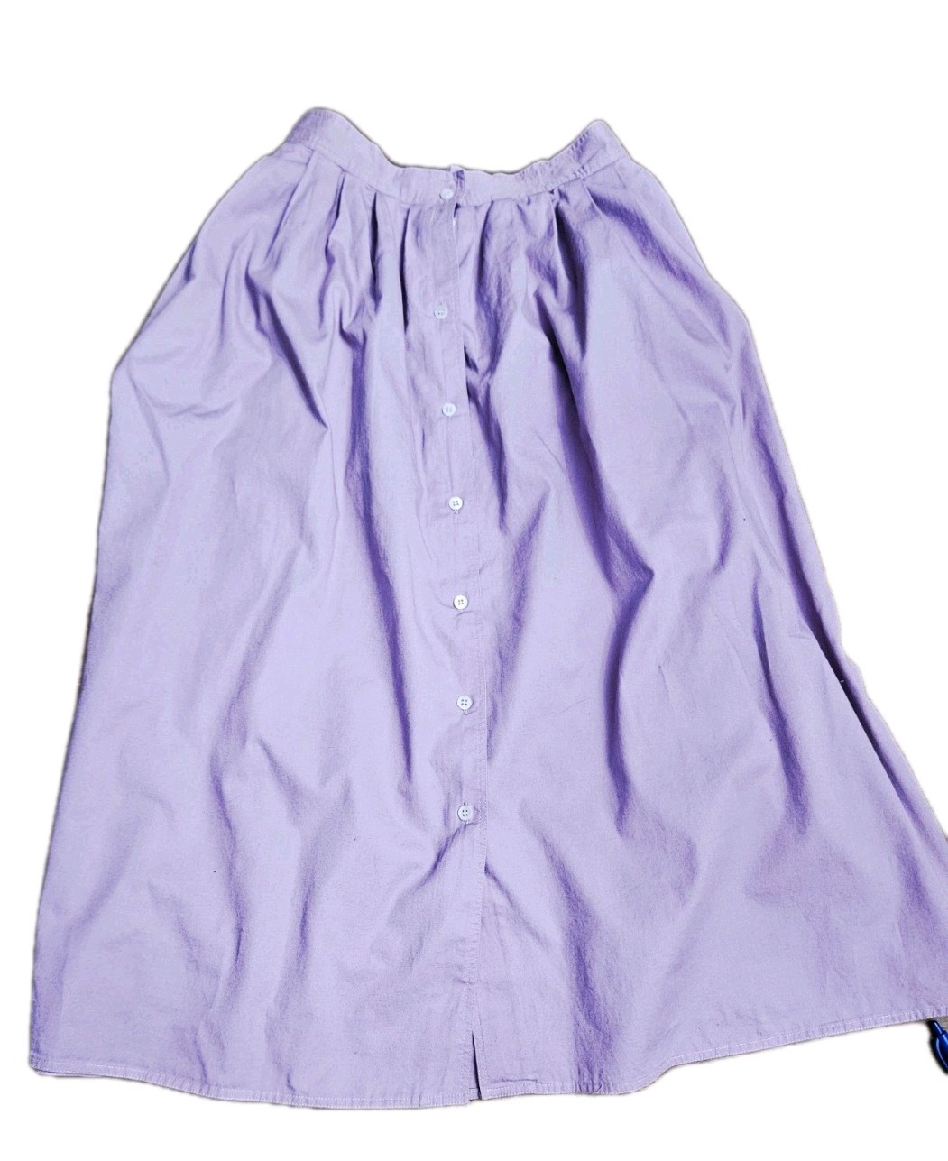 LizSport Petites Lavendar Long Skirt Buttons 2 Pockets Vintage 80s Petite Size 8