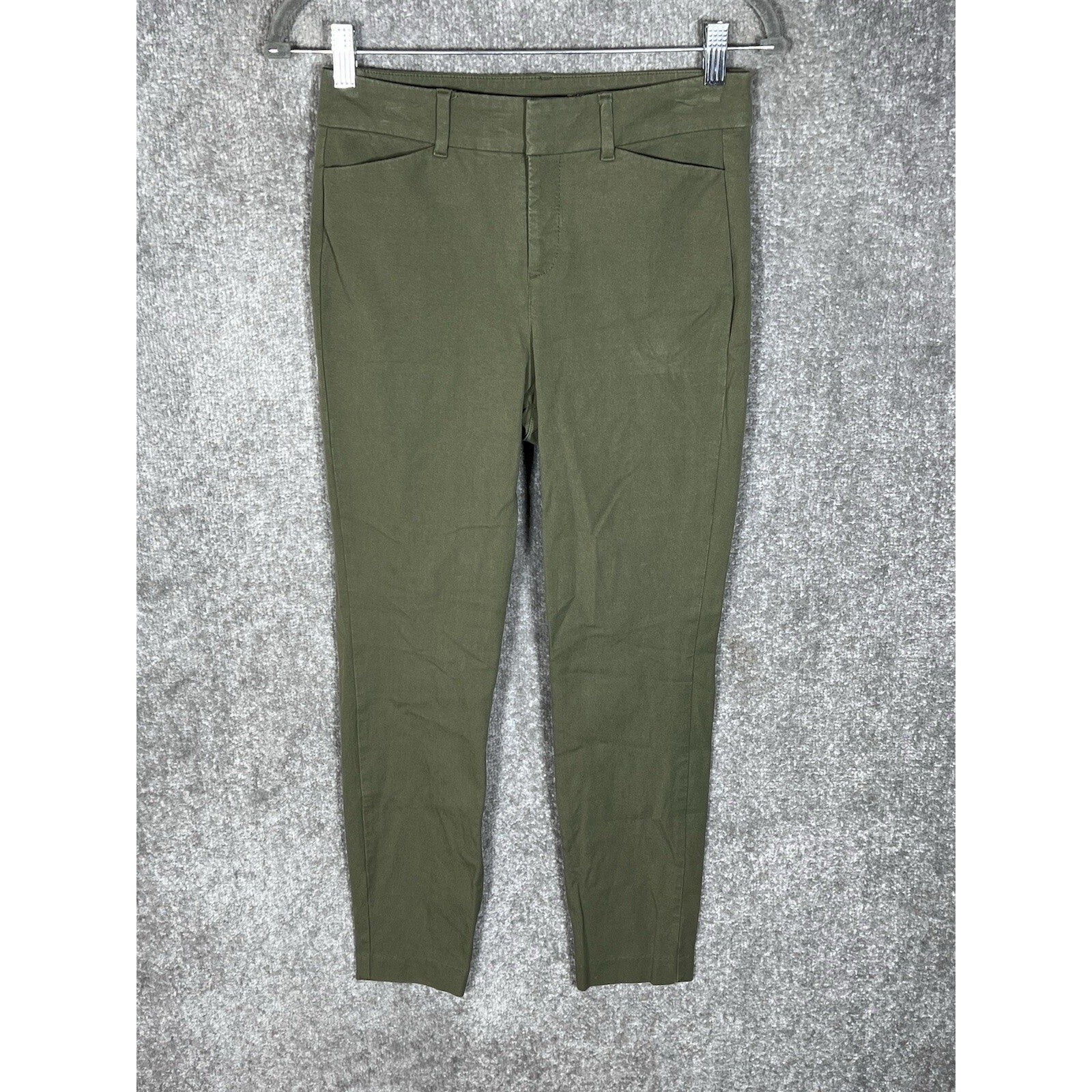 Old Navy High Rise Pixie Ankle Pants Womens Size 2 Green Stretch Pockets