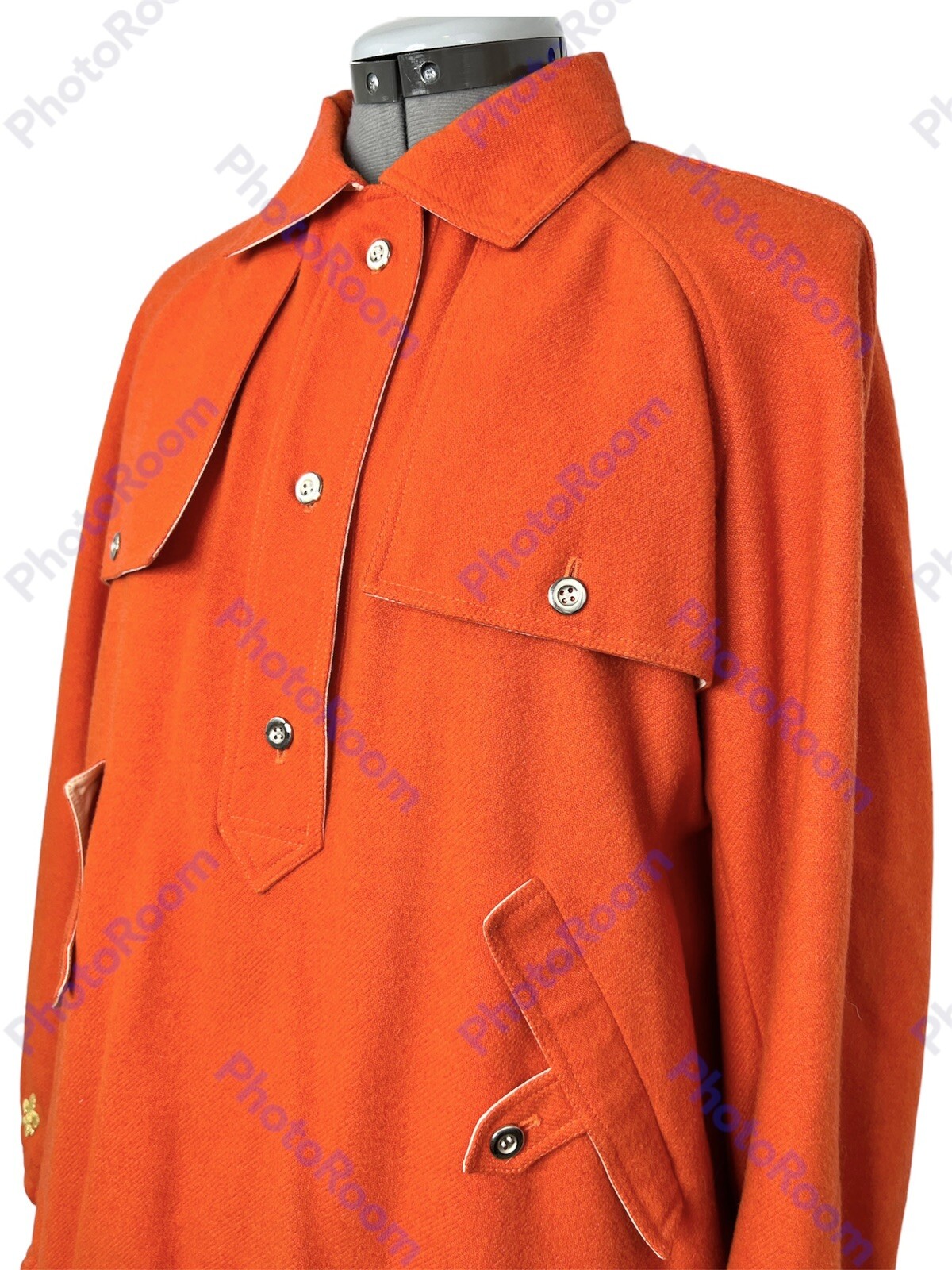 COURREGES Paris Hyperbole Vintage 1970’s Orange Wool Jacket Collared Outerwear