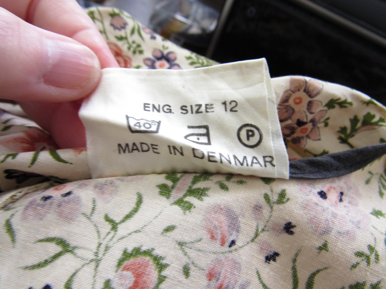 Vintage 70s Racell Denmark Cotton Prairie Folk Maxi Hippie Boho Dress Small S