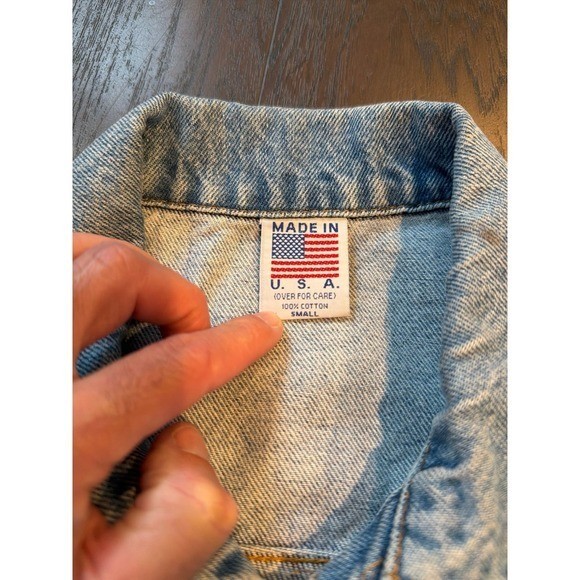 Vintage NRA Denim Jacket Blue Embossed National Rifle Association USA Small