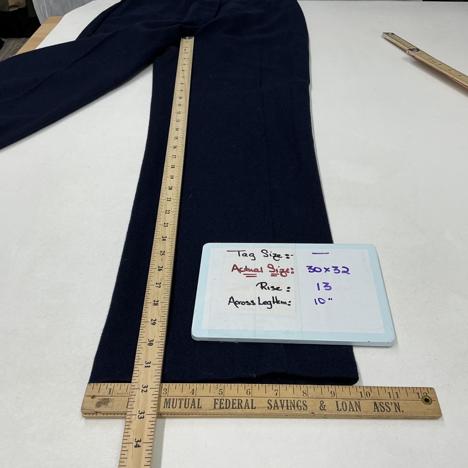 CLOTHE HER RUSS TOGS 2Pc Suit Pants Slacks 30×32 Blazer Womens Navy Sz M