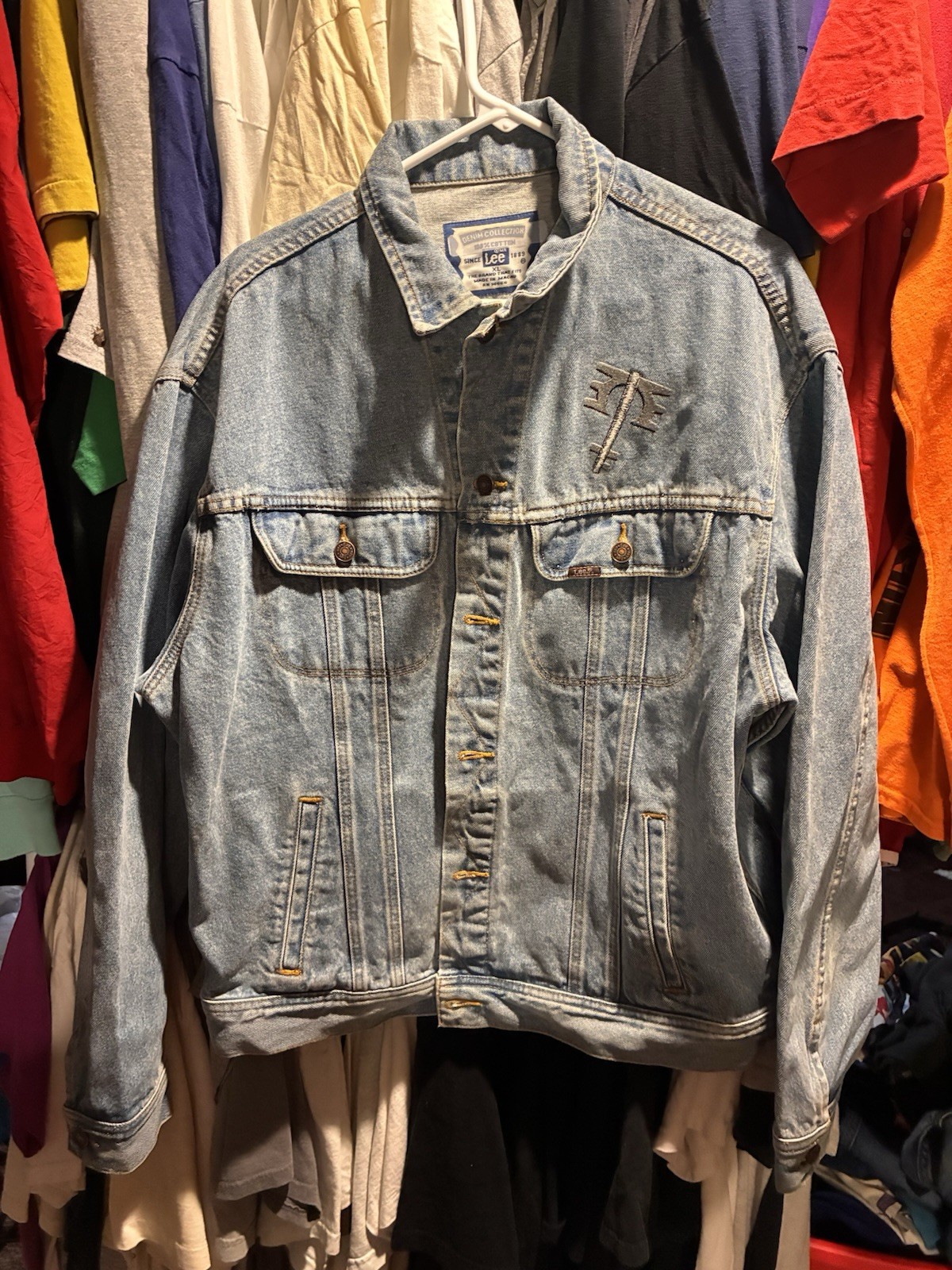 Vintage 90s MELISSA ETHERIDGE Chrome Plated Lee Denim Tour Jean Jacket XL Size