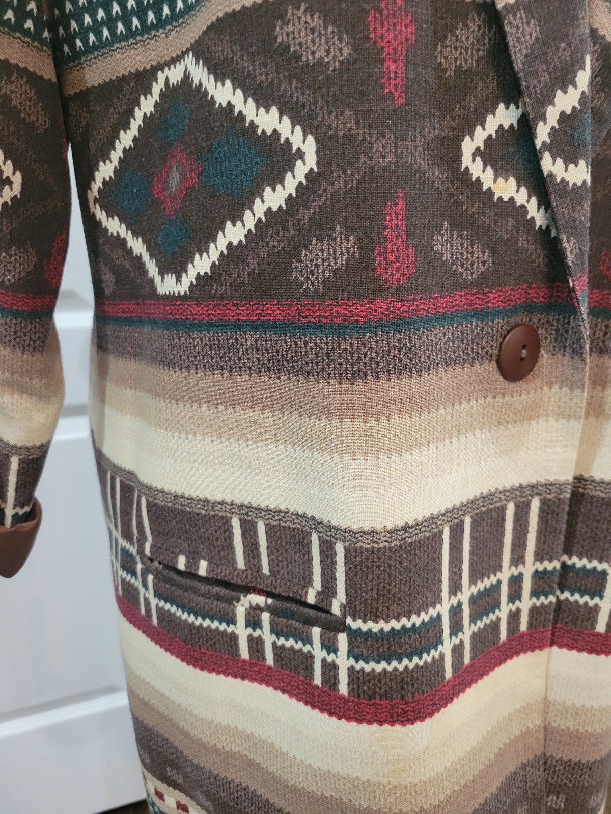 Southwestern Oversized Blazer Jacket Womens L Earth Tone Aztec 90s UNITS