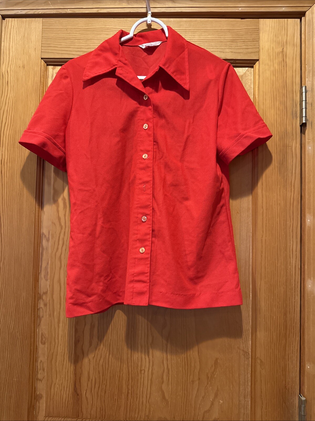 Vintage Fritzi Of California Cotton 60’s Button Up Red Blouse