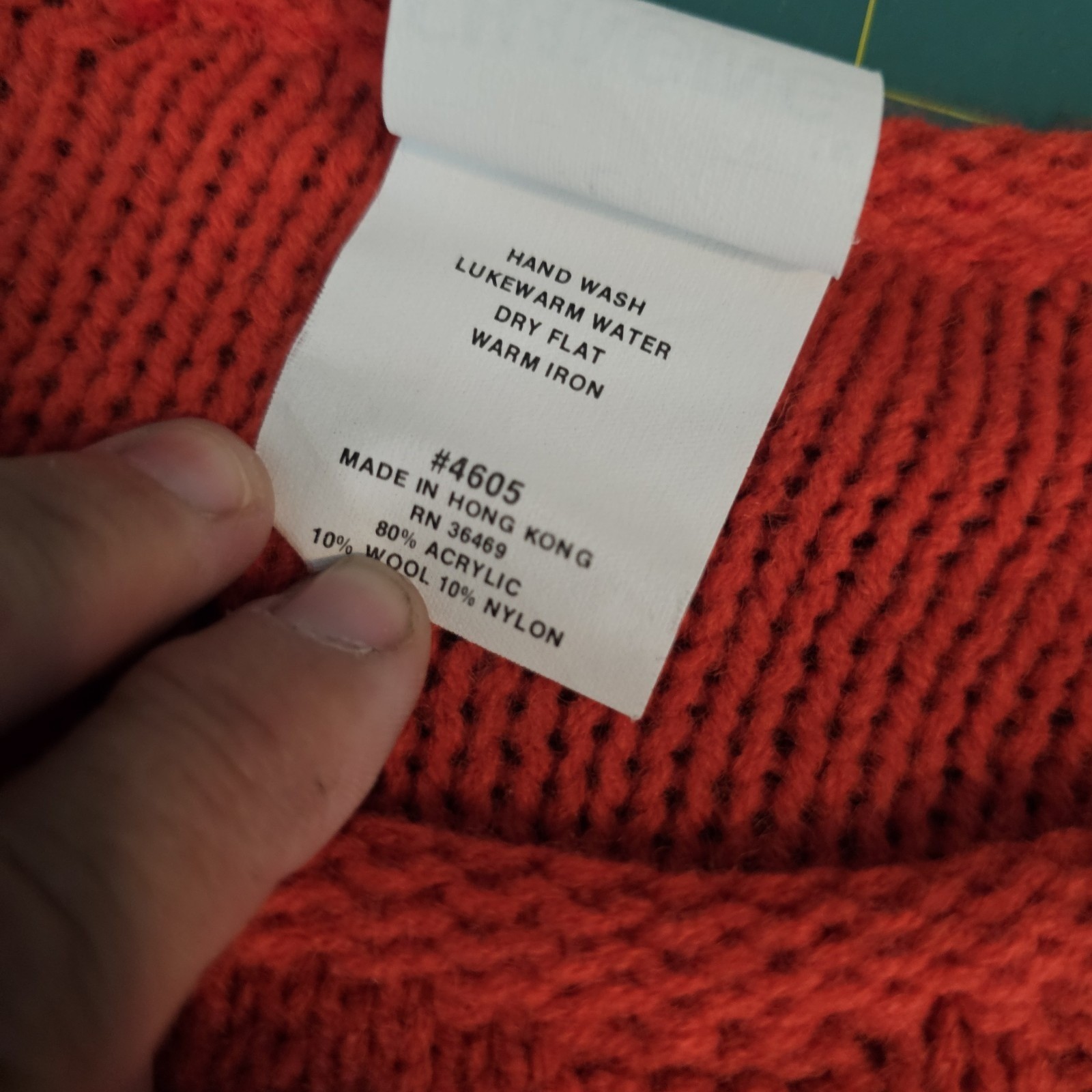 Vintage 1970s Pullover Sweater Orange Red Long Sleeve Cable Knit Retro Cozy