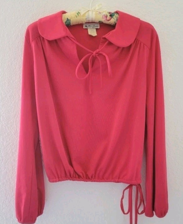 Vintage 60s 70s Peasant Top Balloon Sleeve Blouson Medium Matti of Lynne Boho