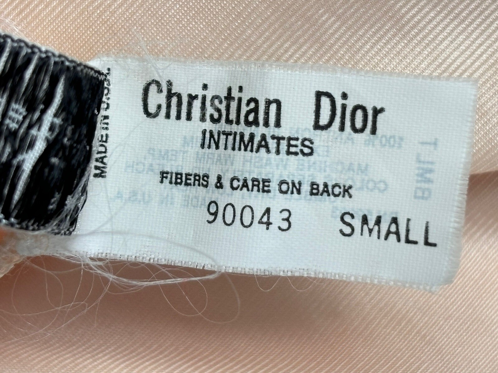 Christian Dior Full Slip Sz Small Beige Lace Trim Adjustable Straps Nylon USA
