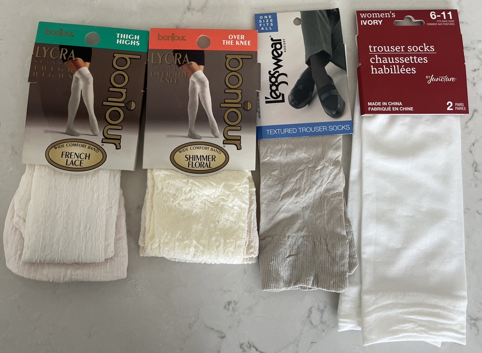 NEW Lot Leggs Wear Hosiery Trouser Sock Women’s VINTAGE Size Fits All Bonjour 9