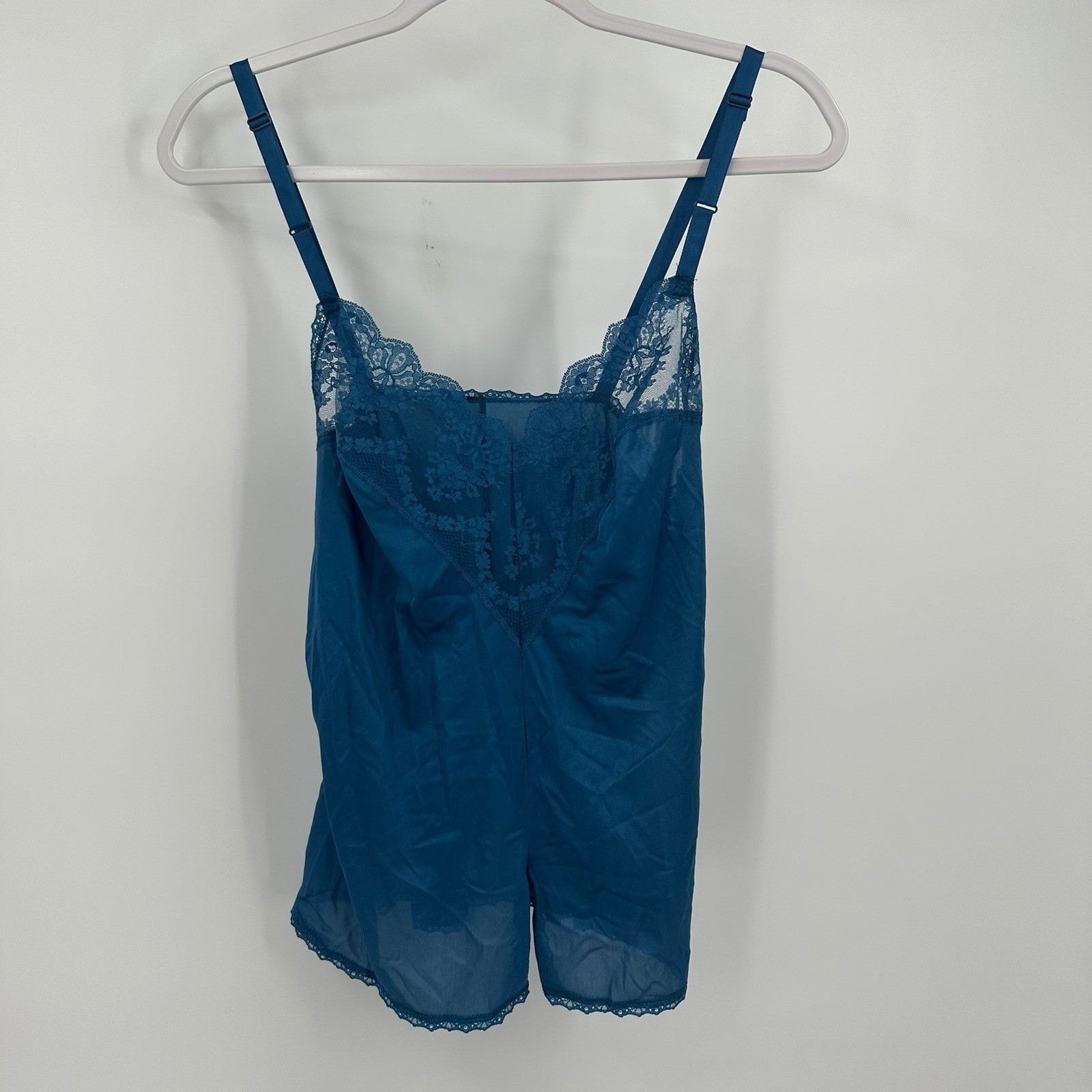 Womens Texsheen Vintage Y2KCamisole Top Size M Coquette Feminine Boudoir Teal