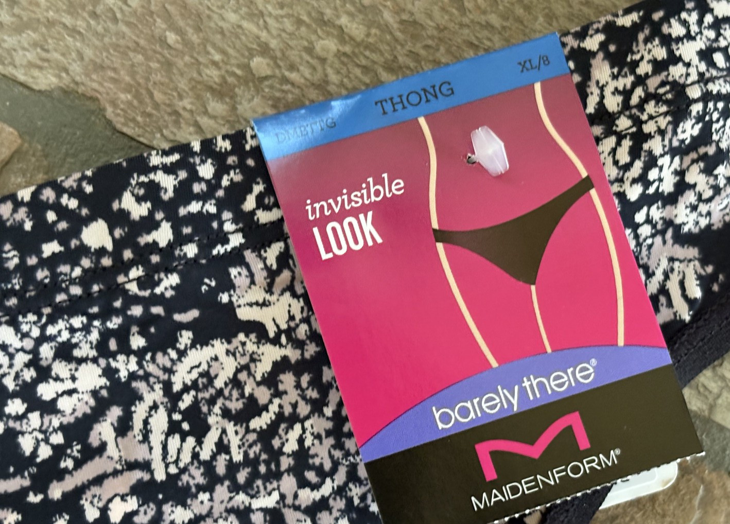 Maidenform 8/XL Silky Smooth Barely There Multi Color Thong Panties #DMBTTG NWT