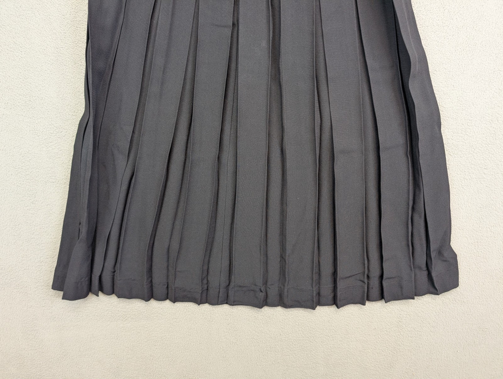 Vintage 60s Classic Black Belted Dress w/ Pleated Skirt Sheer Size 6