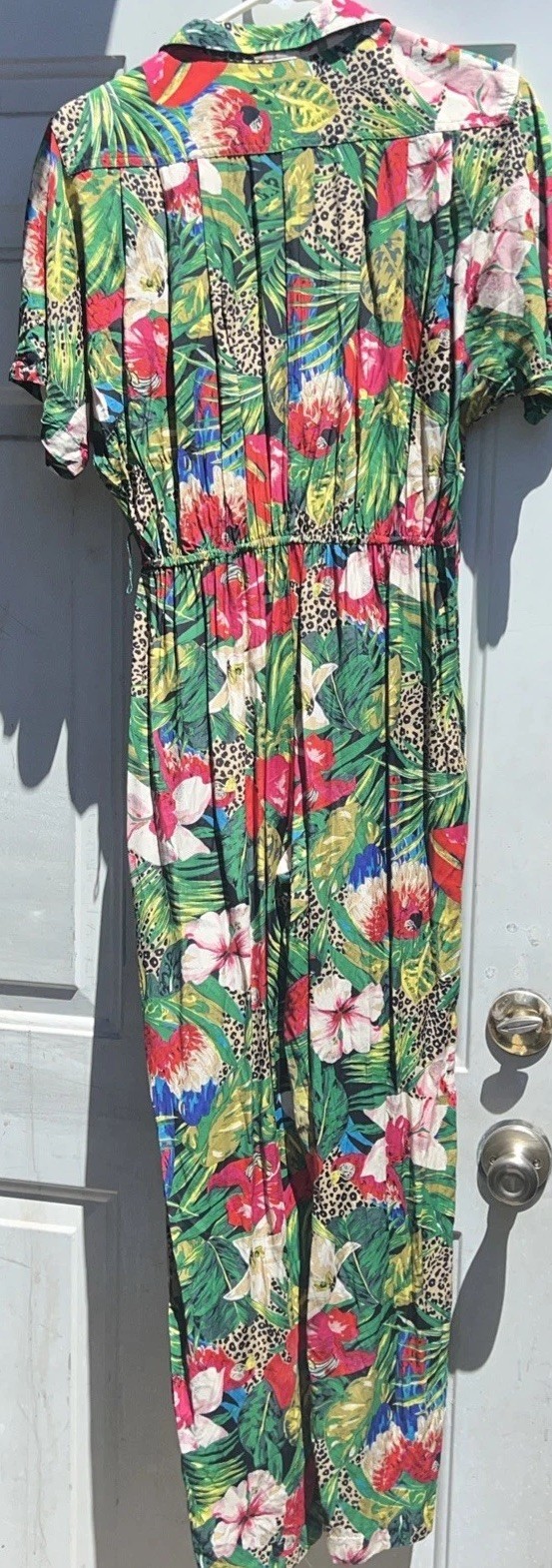 Vintage Carole Anderson Tropical Jumpsuit Viscose SZ 9/10 S/M Pants