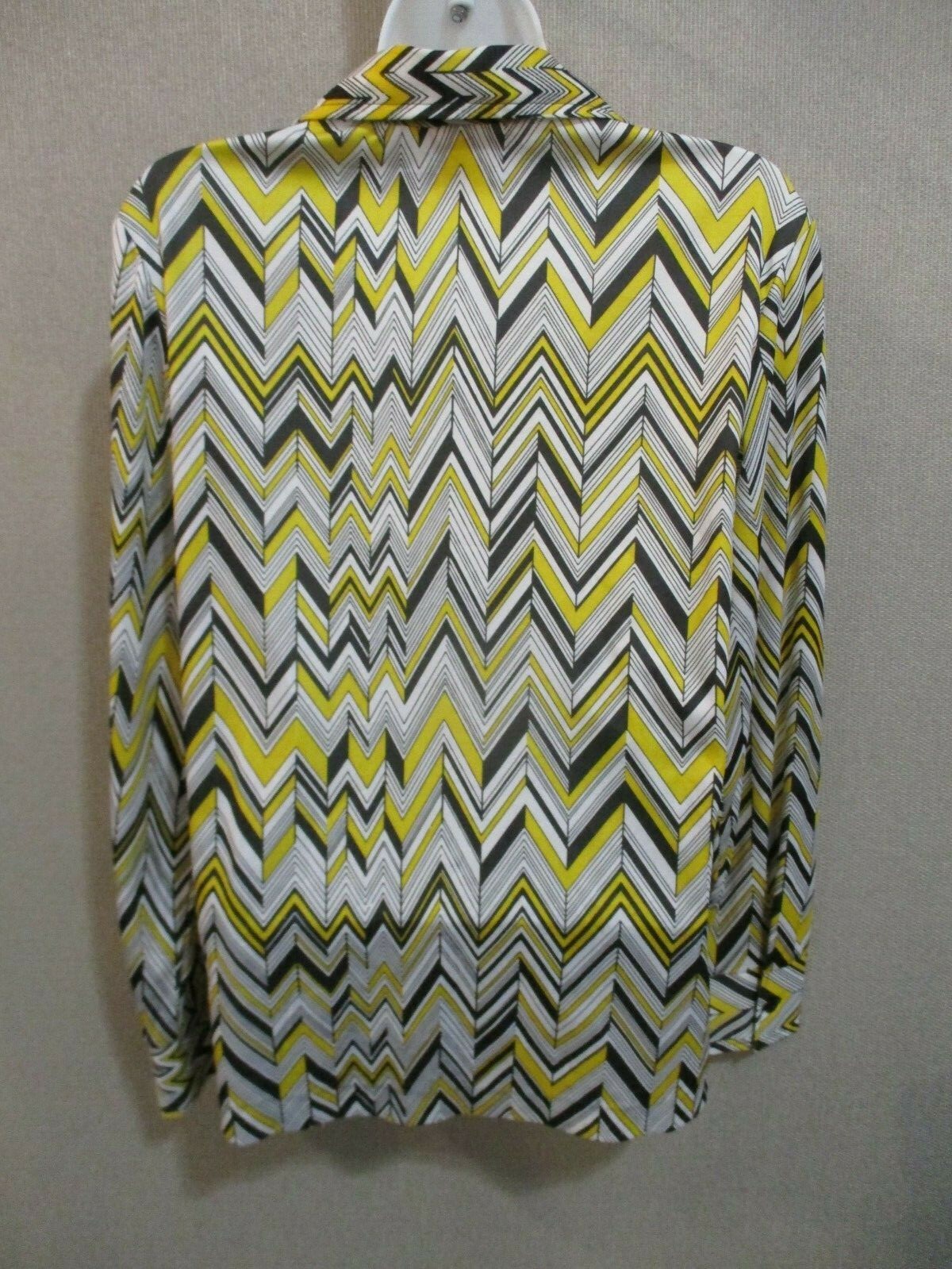 VTG 60&rsquo;s Stockton Stretchy Polyester Zig Zag Shirt Size 16