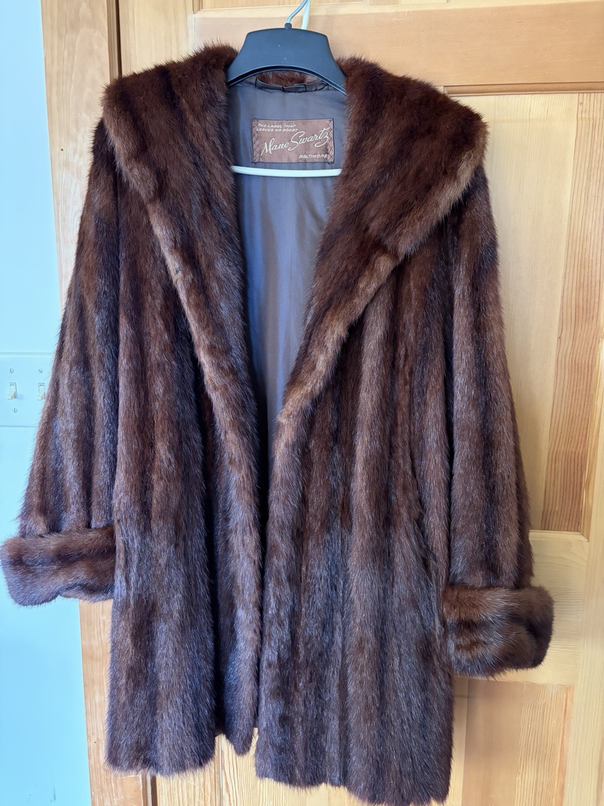 Mano Swartz Baltimore Women&rsquo;s Vintage Brown Fur Coat Regular Size Monogram RWK