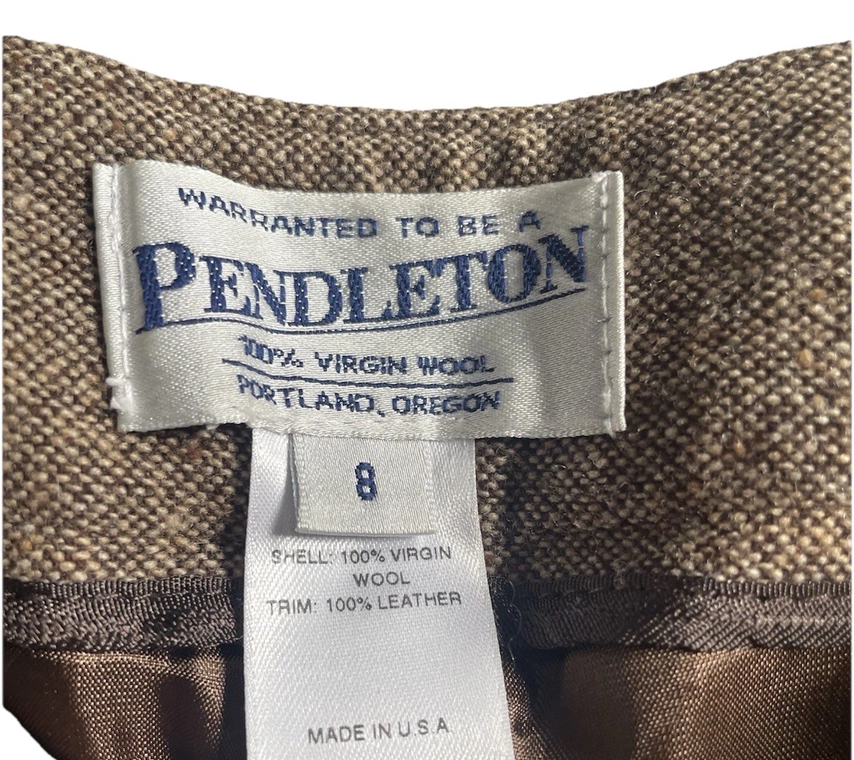 Vintage Womens Pendleton Wool Dress Pants Trousers Brown Size 8 Inseam 29” USA