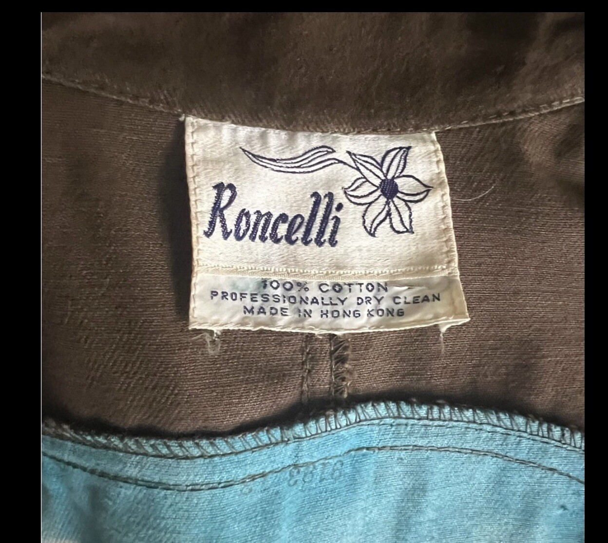 Vintage Roncelli Painted Denim Jacket 1960’s Jean Jacket 1970’s Roncelli