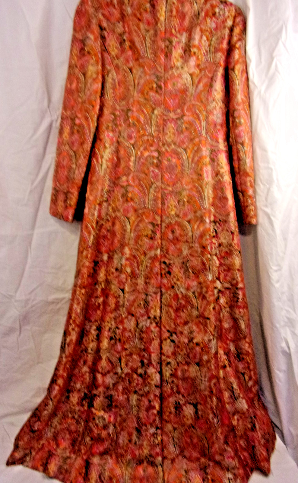 Vintage Ladies Pink & Gold Metallic Brocade Evening Coat 1960s 10 FABULOUS