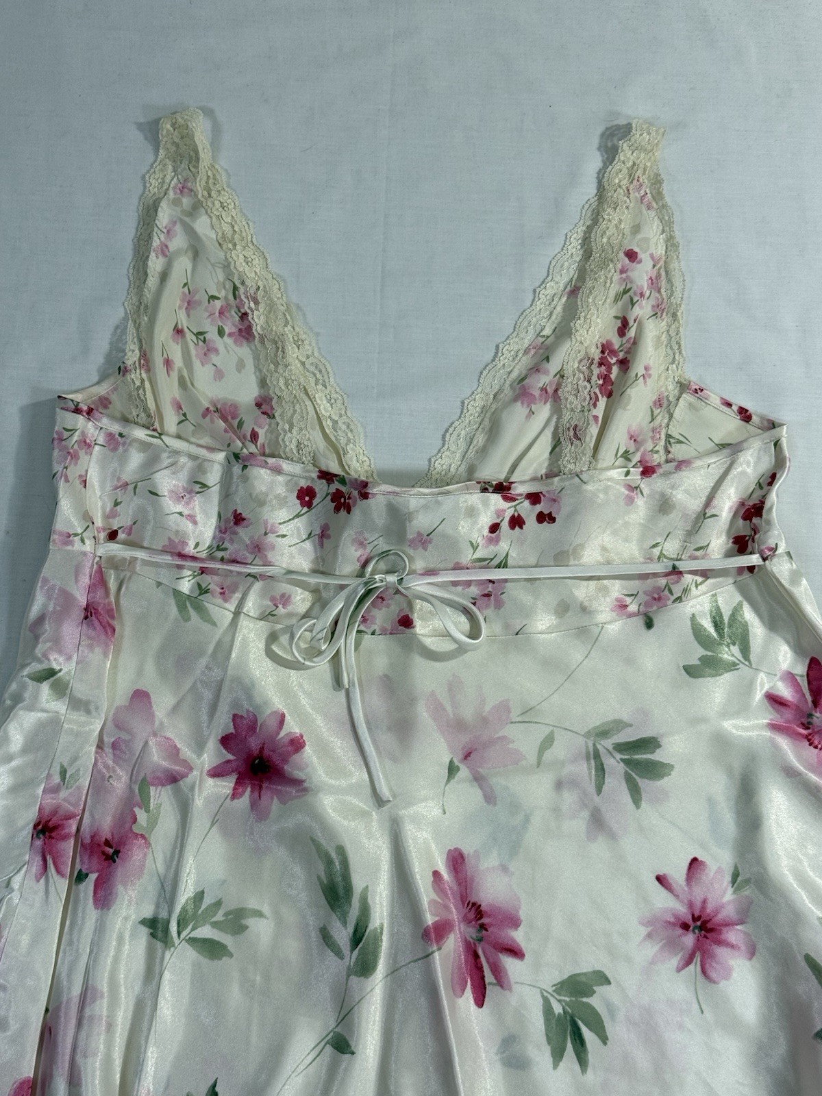 Y2K Gilligan O&rsquo;Malley White & Pink Floral Coquette Babydoll Nightgown XL