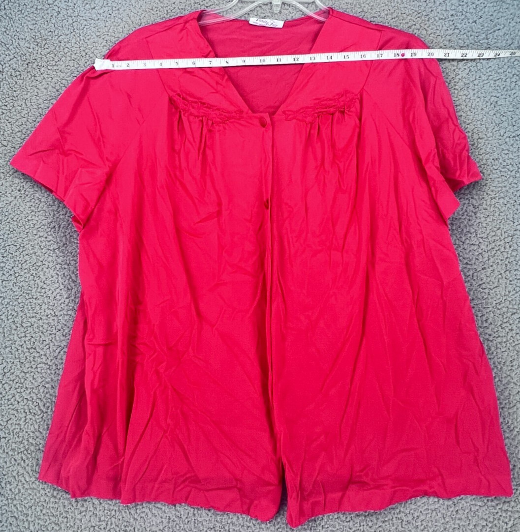 VTG Vanity Fair Women&rsquo;s Red Night Shirt Made in USA Size XXXL(3X)