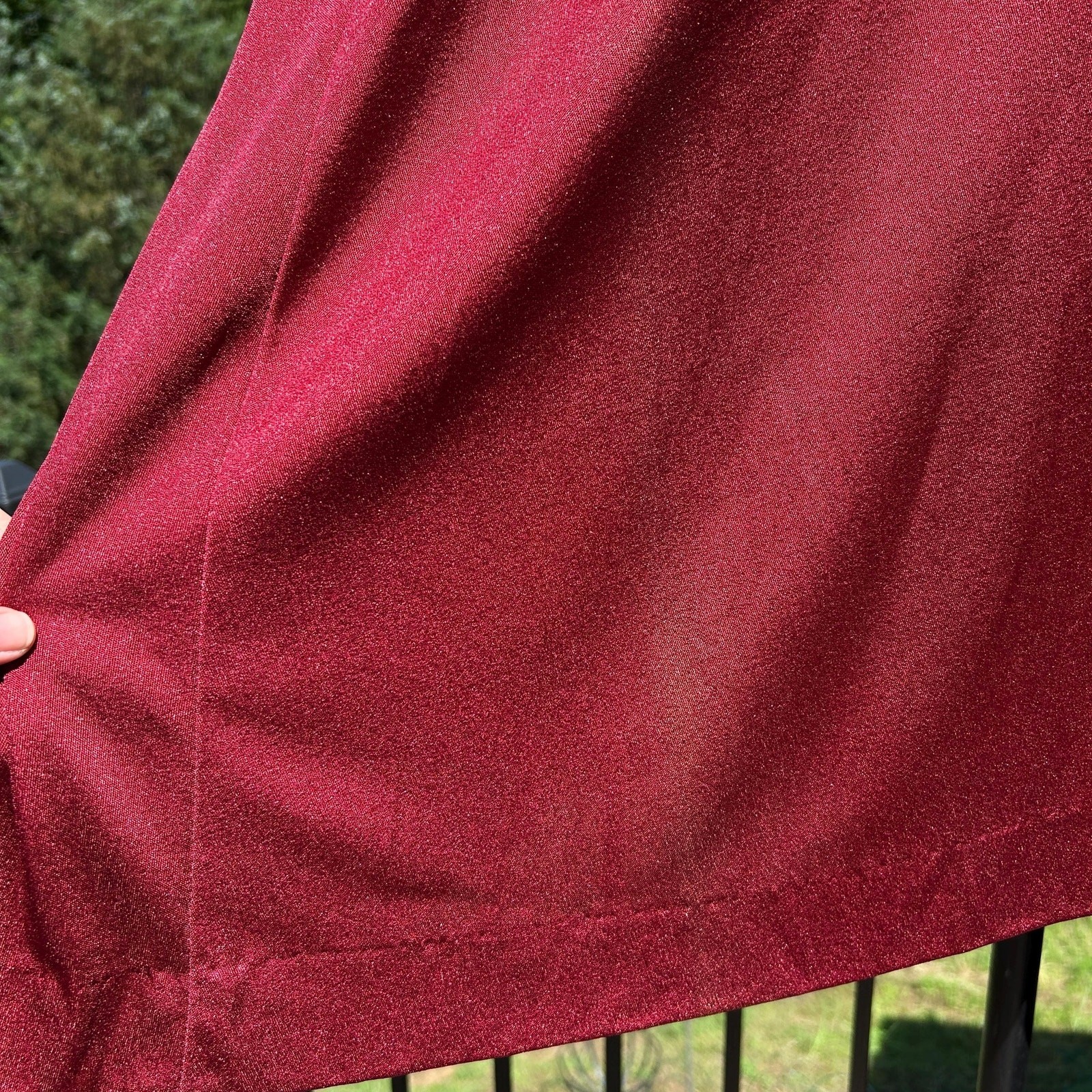 Vintage 70s Rusty Red Draped Gathered Grecian Empire Waist Flowy Maxi Dress S