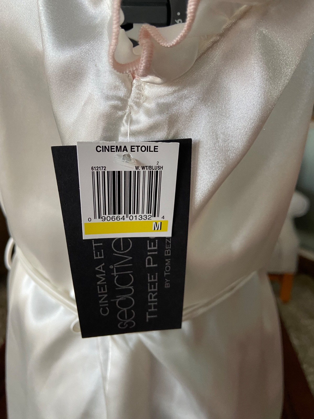Cinemaetoile Seductivewear Shorty Nightgown & Robe Ivory & Pink Size M NWT