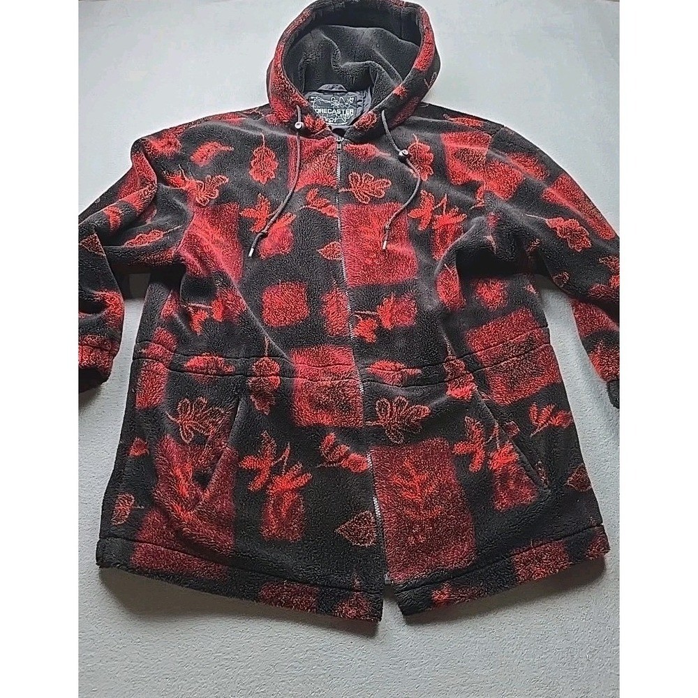 Forecaster Floral Fleece Jacket Hooded Small Full Zip Warm Cozy Vintage Women&rsquo;s