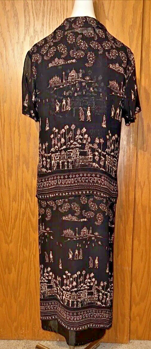 Vintage MELROSE STUDIO Long Jacket Dress Petite Size XL Made in USA